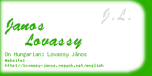 janos lovassy business card